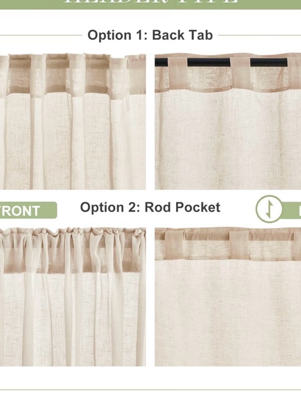 10 - Neutral Linen-Look Curtain Panels